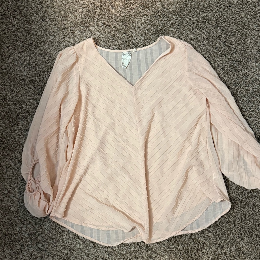 Pink Relaxed Buttoned Blouse